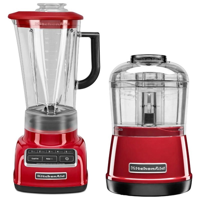 Kitchen Aid Combo: Licuadora 5V + Chopper 2V – Plata