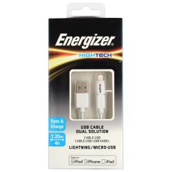 Energizer Cable de Carga Hightech Blanco