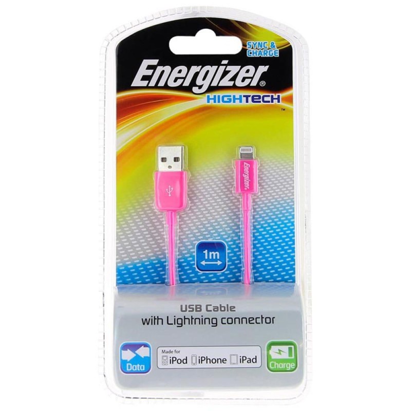 Cable Lightning Energizer Hightech Rosa
