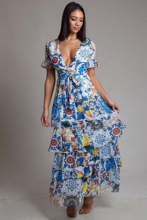 MAXI VESTIDO MOSAICO  WAVES