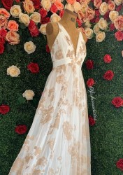 MAXI VESTIDO TULLE BLANCO FLORAL.