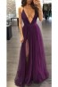 MAXI VESTIDO TULLE UVA.