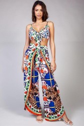 SET LEOPARD FLOWER PALAZZO